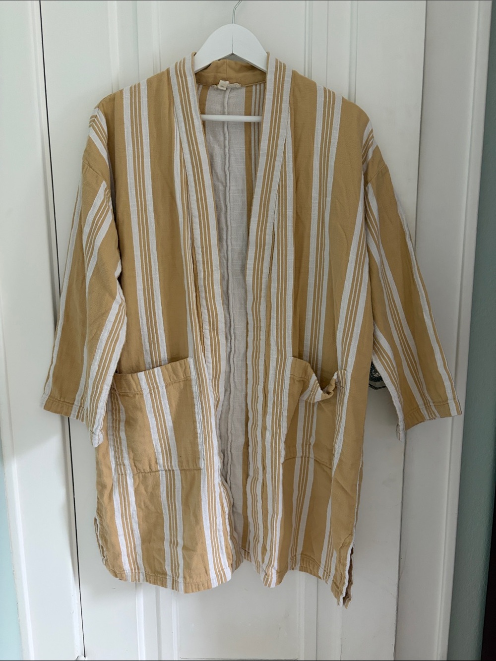 Eileen Fisher • Cotton Striped Robe (Size S/M)